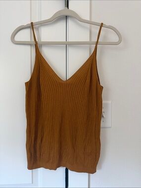 Anthropologie Ribbed light sweater tank in Warm Caramel